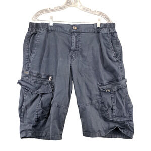 Collection Mens Cargo Shorts Blue Size 38 Cotton Pockets Belt Loops